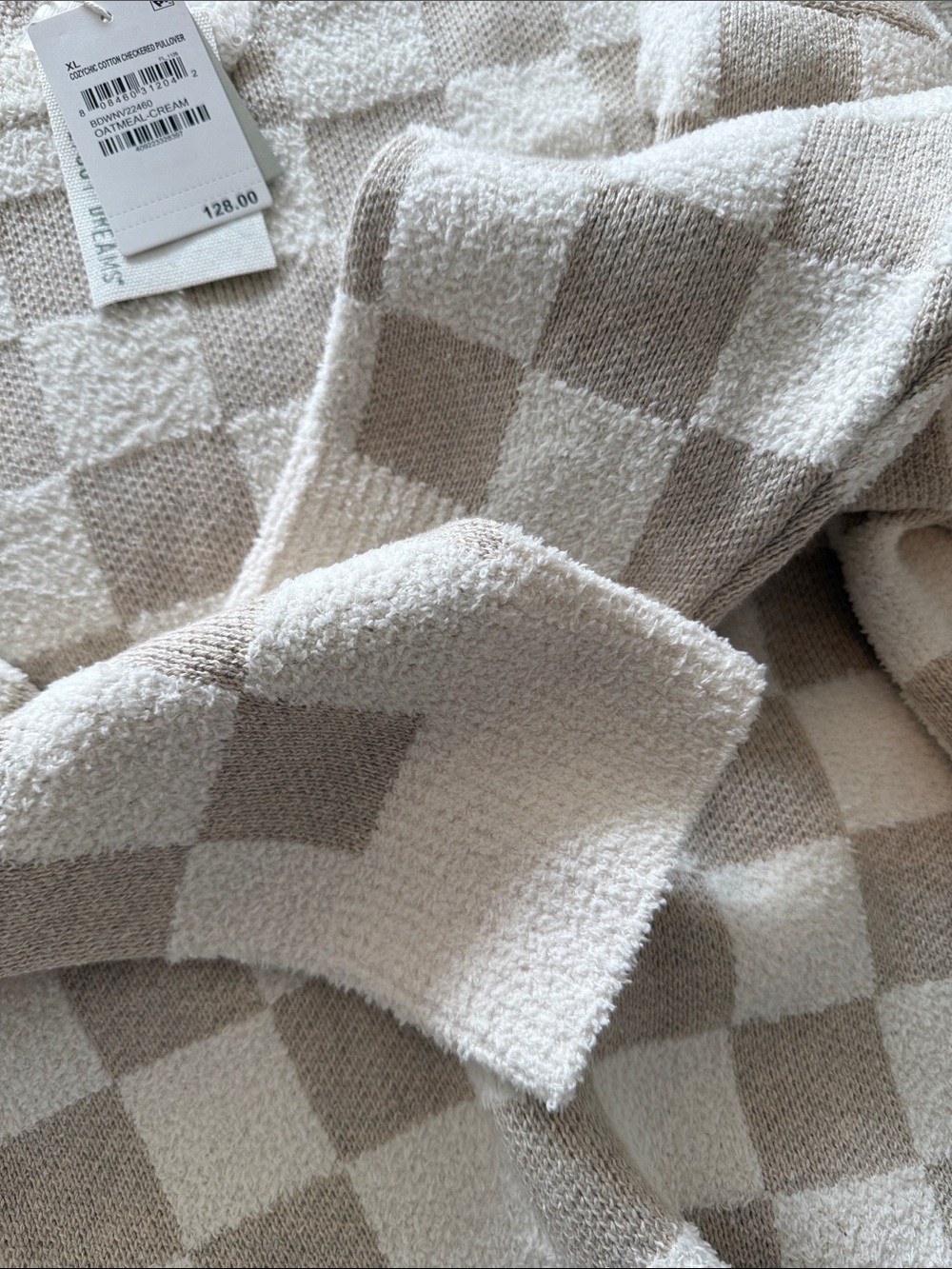Barefoot Dreams Cozy Cotton Checkered Pullover NWT XL - Picture 10 of 10